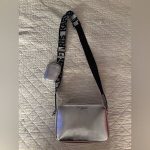 Karl Lagerfeld Metallic Silver Crossbody Set